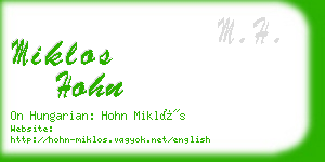 miklos hohn business card
